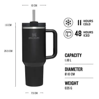 ماگ استنلی دوجداره و نی دار 1.18 لیتر The Quencher H2.0 FlowState™ Tumbler 40 oz - Image 9