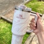 ماگ دوجداره نی دار دسته دار استنلی ۱٫۱۸ لیتر نارنجی ابروبادی ۱